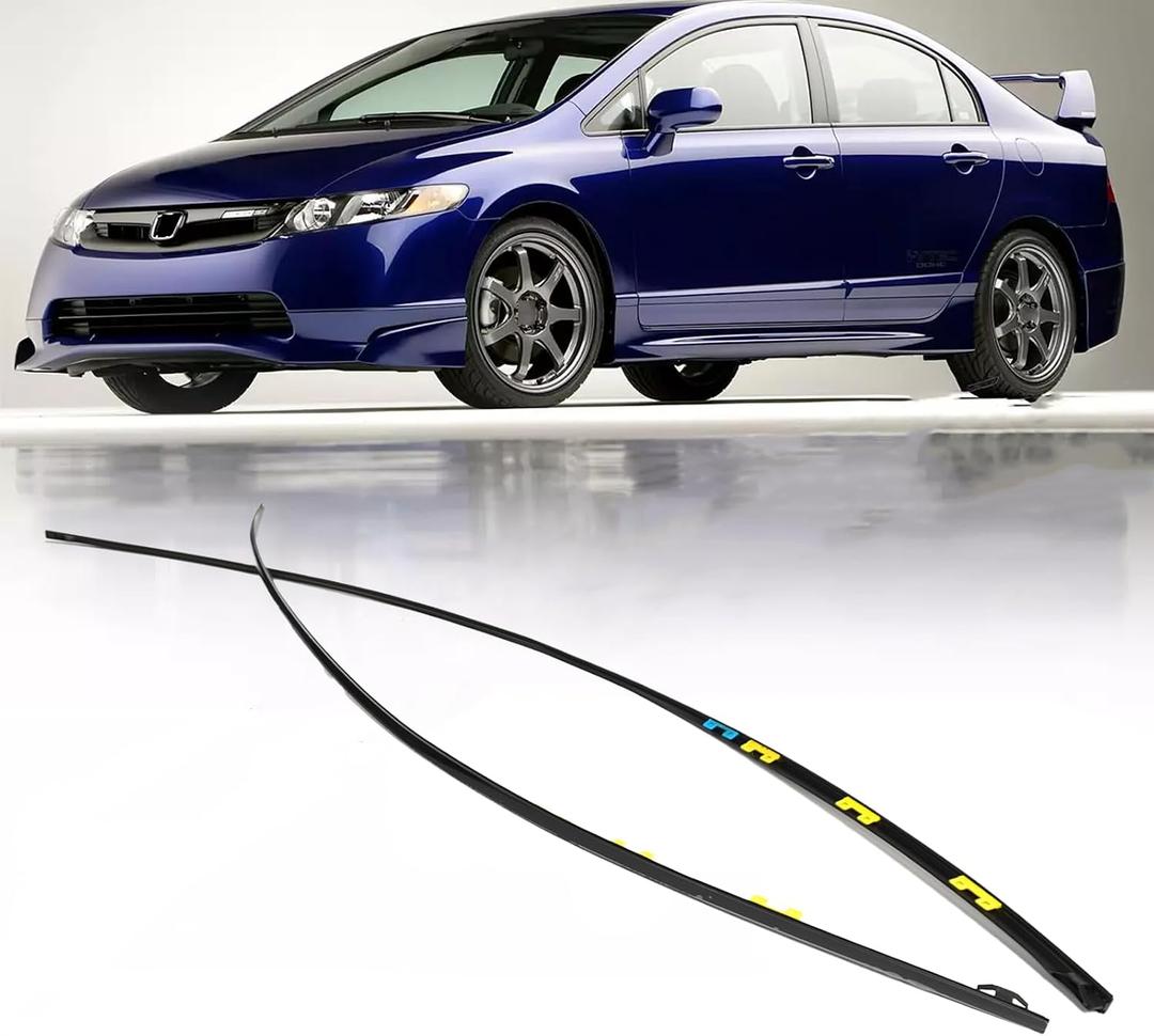 Drip Side Molding for Honda Civic 2006 2007 2008 2009 2010 2011 Windshield Roof Molding Trim Set Replace 73158-SNA-013 73168-SNA-013 (Not Fit for 2 Door Models)