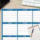 3 x 2025-2026 Wall Calendar 24" x 36" Dry Erase Calendar for Wall from September 2025 to August 2026 12 Month Annual Large Yearly Wall Planner for Office School(Blue)