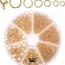 Mr. Pen- Open Jump Rings Set, 1014 pcs, Gold Metal Jump Rings with Lobster Clasps, 6 Assorted Sizes (410 mm), Jewelry Making Findings for DIY Crafts, Bracelets, Necklaces & Keychains