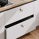 9BUILD 10 Pack Champagne Bronze Cabinet Knobs - 1.2 Inch Round Drawer Knobs for Kitchen & Dresser Drawers