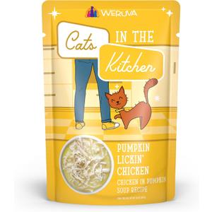 Weruva Cats in the Kitchen, Pumpkin Lickin' Chicken with Chicken Breast in Pumpkin Soup Cat Food, 3oz Pouch (Pack of 12)