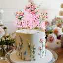 4 x Wildflower Birthday Party Decorations, Floral Cupcake Toppers Baby in Bloom Baby Shower Cake Decorations Wildflower Baby Shower Decor Flower Birthday Party Supplies