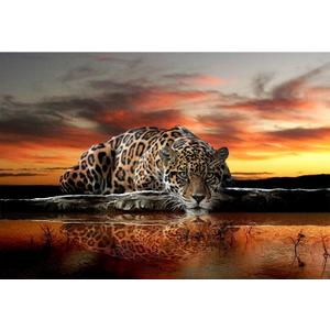 Jigsaw Puzzles 1000 Pieces for Adults - Leopard by The River - Wooden Puzzle - Unique Suitable for Teenagers and Adults (75x50cm)