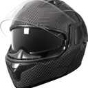 SPARK DOT Approved Modular Flip-Up Dual Visor Motorcycle Full Face Helmet for Adults Men & Women (Carbon Fiber, Medium)