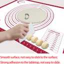 Silicone Pastry Mat Dough Baking Bread Sourdough Fondant Pie Dough Pizza,Silicone Baking Mat Cookie Sheet for Kitchen Counter with Measurements 32x24" Red (31.5"L x 23.6"W)