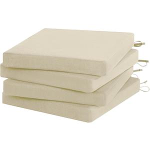 Favoyard Outdoor Chair Cushion Set of 4 Rainproof & Color Fade Resistant 17 x 16 x 2 in Square Corner Patio Furniture Cushions with Waterproof Hidden Zipper Attach Ties for Dining Table Chairs Seats