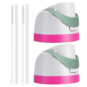 PHULWEL 2 Pack Replacement Lid for Owala Freesip Water Bottle, Compatible with Owala Lid and Cap 16oz 24oz 32oz 40oz, Cup with Straw Brush, for Owala Accessories Leak-Proof,BPA-Free（Grayish）