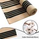 OJIA Front Door Mat Outdoor 24''x35'' Washable Front Door Rug Black and Tan Entry Rug Indoor Outdoor Rugs Doormat Cotton Woven Striped Small Area Rugs for Porch/Bathroom/Farmhouse/Home Entrance