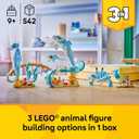 LEGO Creator 3 in 1 Sea Animals: Beautiful Dolphins Building Toy for Girls, Boys, & Kids, Ages 8+ - Gift for Birthdays - Build a Dolphin, Seahorse, or Crab Animal Figure - 31385