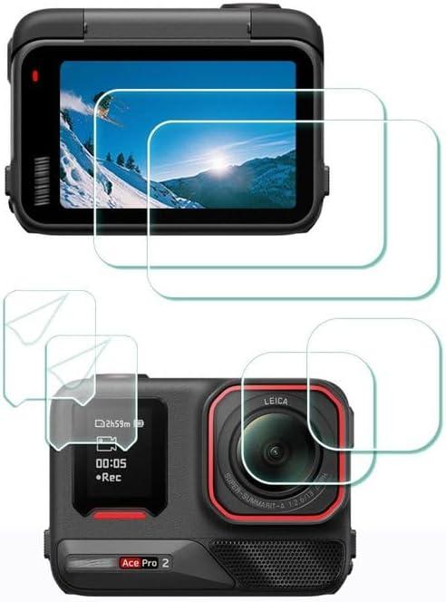 Screen Protector for Insta360 Ace Pro 2 LCD+Lens Camera [6 Pcs] insta 360 Ace Pro 2 Tempered Glass 0.3mm 9H Hardness Anti-Scrach Anti-Bubble