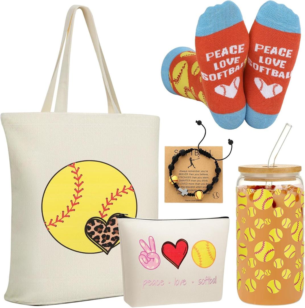 Chunful 6 Pcs Softball Gifts Set for Teen Girls & Women Team Accessories, 16-ounce