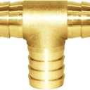 Joywayus 1" Hose Barb Tee T 3 Way Union Fitting Intersection/Split Brass Water/Fuel/Air