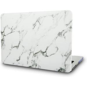 KECC Compatible with MacBook Pro 14 inch Case 2025 2024 2023 2022 2021 Release M4 M3 M2 M1 A3112 A3401 A3185 A2918 A2992 A2779 A2442 Italian Leather Hard Shell Case, White Marble Leather