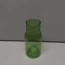 Bedside Glass Water Carafe Set with Cup, Glass Carafe with Lid Mouthwash Cups for Bedroom Bathroom Juice Wine Milk 19oz (Green)