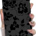 MZELQ for iPhone Air Case 2025, Silicone Rose Floral Flower Cute Pattern, Camera Protection Soft Slim Phone Cover for Girls Women -Black