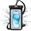 JOTO Up to 7" Universal Waterproof Phone Case for iPhone 17 Air 16 15 14 13 12 11 Plus Pro Max, IPX8 Cellphone Dry Bag XR X SE, Galaxy S23 S22 S21 S20+ S20 S10 Plus Note, Pixel -Black