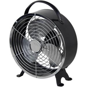 6 Inch Retro Drum Fan Black