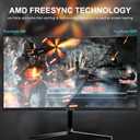 CRUA 24 Curved Gaming Monitor, 180Hz/144Hz FHD 1080P, Support 120% sRGB, AMD FreeSync, Low Motion Blur, Wall Mount Installs Compatible, for Office and Games(HDMI 1.4 & DP 1.2) Black
