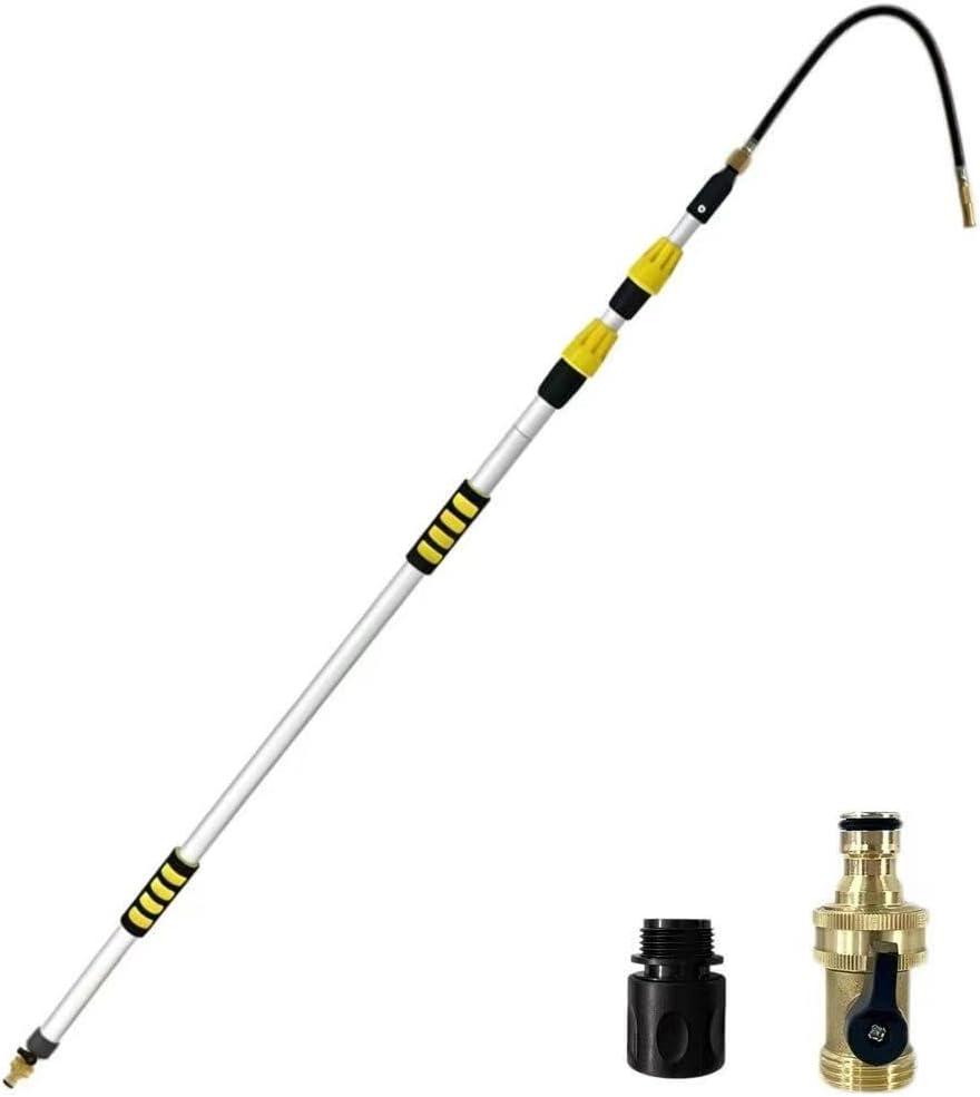 20FT Reach Gutter Cleaning Tools from Ground,Rain Gutter Cleaning Tool from Ground with Bendable Nozzle, Suitable for 2-Story Residential Buildings, Roof Maintenance, and Dirt Removal