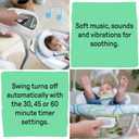 Ingenuity SimpleComfort Lightweight Compact 6-Speed Multi-Direction Baby Swing, Vibrations & Nature Sounds, 0-9 Months 6-20 lbs (Everston)