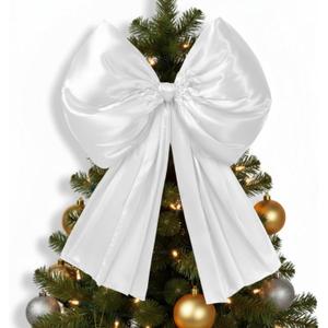 32 x 41 Inches Extra Large White Satin Bows for Coquette Room Decor Giant Bow Birthday Party Decorations for Home Wall Valentine's Spring Wedding Baby Shower Party Decor