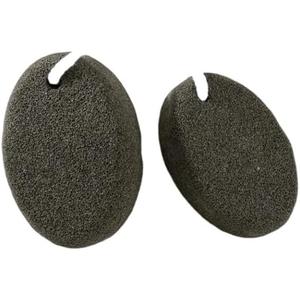 2-Pack Black Oval Pumice Stones for Feet – Natural Lava Callus & Corn Remover for Heels, Hard Skin, Pedicure Foot Exfoliation Tool