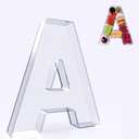 11" Acrylic Letter Charcuterie Box, Reusable Fillable Alphabet Number Shaped Form Tray for Birthday Anniversaries, Party Decorative Serving Plates Display Candy Cake (A)