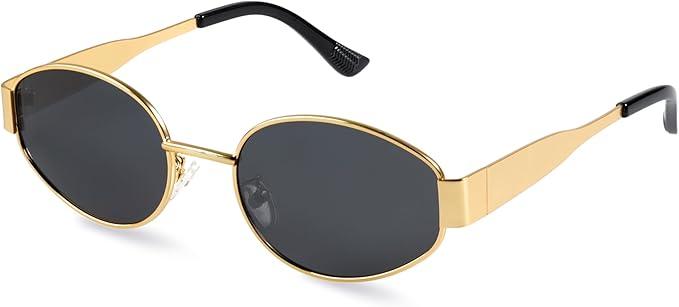livho 2025 Trendy Oval Sunglasses - Stylish Polarized Shades for Everyday - Retro Metal Frames