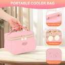 PIIOSER Breast Milk Cooler Travel Bag with 2 Ice Pack, Fits 6 Breastmilk Storage Bags Up to 8Oz, Insulated Small Baby Breastmilk Storage Cooler Bag for Daycare and Breastfeeding Mom (Pink-XS)