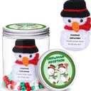 Suncalla Snowman Christmas Stuffers Crochet Gift Snowman Positive Support Crochet Christmas Stocking Stuffers Doll with Card Clear Bottle Beads Xmas Sticker Handmade Knitting