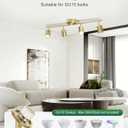4 Ways Track Lighting, Rotatable Heads Tracks Light, Track Lightings Fixtures Ceiling with Foldable Arms, Brushed Gold Tracks Light for Kitchen, Living Room, Hallway(Bulbs Not Included)