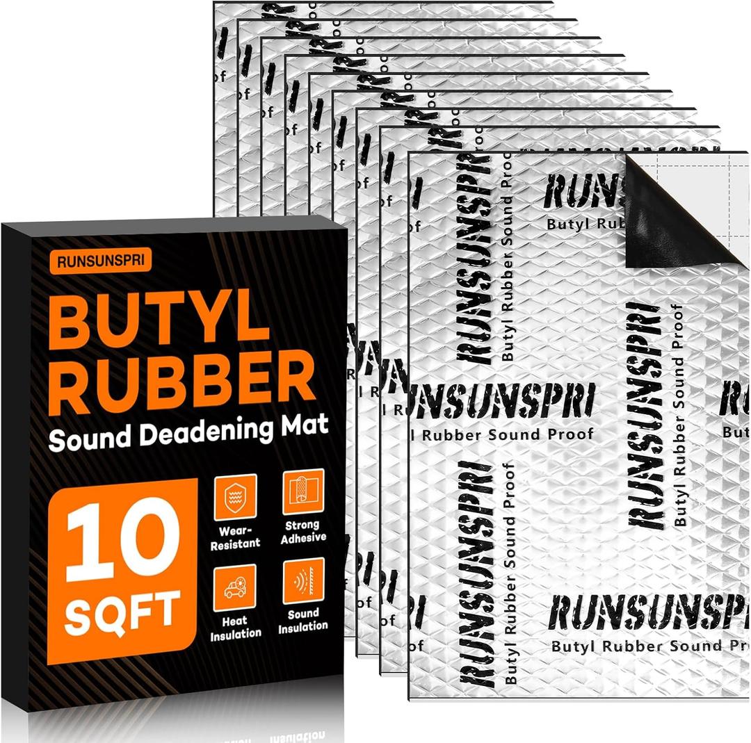 RUNSUNSPRI Car Sound Deadening 80 mil 10 sqft Sound Deadening Mat