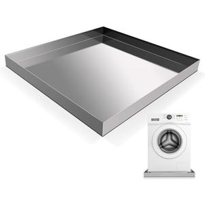 Washing Machine Drain Pan-28" x 30" x 2.5" Heavy Duty 304 Stainless Steel，Washing Machine Tray with Anti-Slip Bottom pad, No Hole
