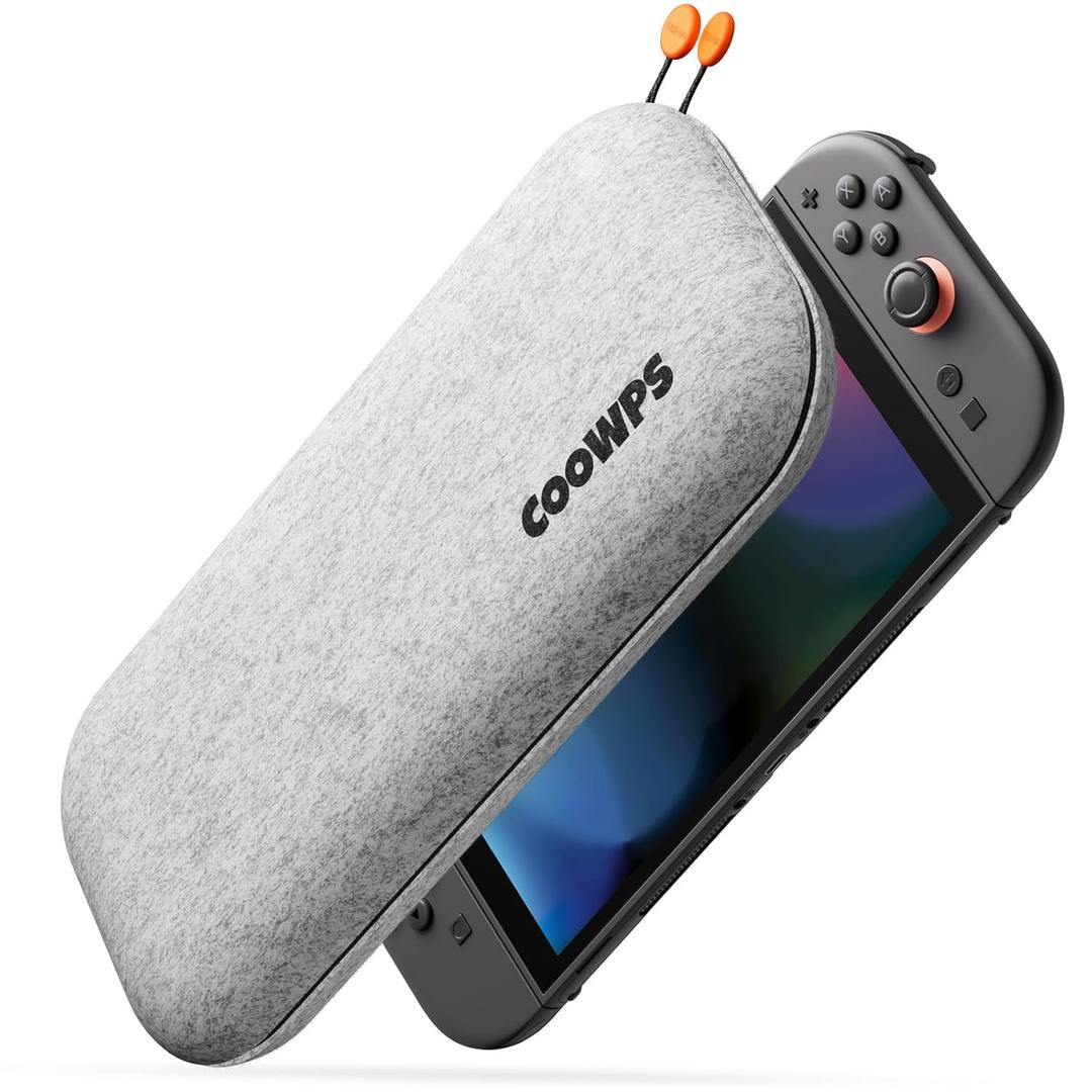 COOWPS Ultra Hard Switch 2 Case for Nintendo Switch 2 2025, Odorless Felt Military Grade Protection, Soft Lining Carrying Case with 8 Game Card Slots