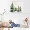 NATSUNO Christmas Tree Tapestry, Winter Forest Wall Tapestry for Bedroom, Festive Snowy Gold Xmas Tree Tapestries Wall Hanging for Home Bedroom Living Room Decor, 50x60 Inches (Christmas tree under the moon)