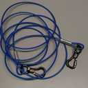 Petest Reflective Tie Out Cable with Crimp Cover for Medium Dogs Up to 60 Pounds, 30 Feet (Red & Blue)