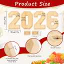 6 Packs 2026 Charcuterie Numbers Letter Board Bamboo Food Serving Trays Wooden Serving Platter for Fruit Vegetable Cupcake Cheese Plates with 2 Sauce Dishes for New Year, Graduation Party Tabletop