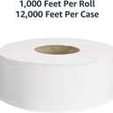 AmazonCommercial 2-Ply White Jumbo Roll Toilet Paper, 9 in, Septic Safe, Compatible with Universal Dispensers, FSC Certified, 1000 Feet Per Roll (Pack of 12)