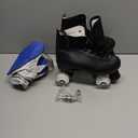 XUDREZ Classic Roller Skates High-Top Double-Row Leather Roller Skates for Women and Men (40-Men:7-Women:8.5, black flash wheel)