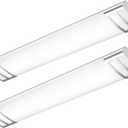 FAITHSAIL 4FT LED Flush Mount Kitchen Light Fixtures 50W 5600lm, 1-10V Dimmable, 4000K, 4 Foot LED Kitchen Lighting Fixtures Ceiling for Craft Room, Laundry, Replacement, 2 Pack