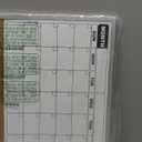 Monthly Calendar Dry Erase Board 16x12 Inch, Double-Sided Whiteboard and Corkboard Combo, Wall Mounted Planner Organizer with Markers, Magnets, Push Pins, Eraser, for Home Office School