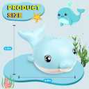 Bath Toys, Rechargeable Baby Bath Toys, Dolphin Sprinkler Bath Toy with Light Up Music,Bathtub Water Toy, Birthday Gifts for 1-6 Years Old Boys Girls - Blue