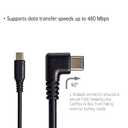 5.5 Inch Short USB-C to USB-C 2.0 Right Angle Cable, 90 Type-C Data Cable for CarPlay or Android Auto, Compatible Z3