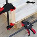 24" Bar Clamps for Woodworking, 2-Piece One-Handed Clamp/Spreader with 2.7 Inch Throat, Light-Duty Quick-Change F Clamp with 170 lbs Load Limit