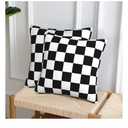 Black and White Checkered Pillow Cover, Cute Pillow Covers 18x18 Set of 2, Vintage Decorative Couch Sofa Pillow Covers, Square Waterproof Faux Linen Outdoor Throw Pillow Covers