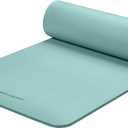 Retrospec Solana Yoga Mat 1/2" Thick w/Nylon Strap for Men & Women - Non Slip Exercise Mat for Yoga, Pilates, Stretching, Floor & Fitness Workouts (Blue Ridge)