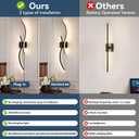 Modern Plug in Wall Sconce 39" Black LED Wall Light, 3000K