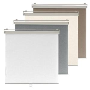 Ajadeblind Cordless Blackout Roller Shades for Indoor Windows – Jacquard Linen Look, Thermal UV Blocking Pull Down Blinds for Bedroom, Office, Home(Linen Ivory White,23"x72")
