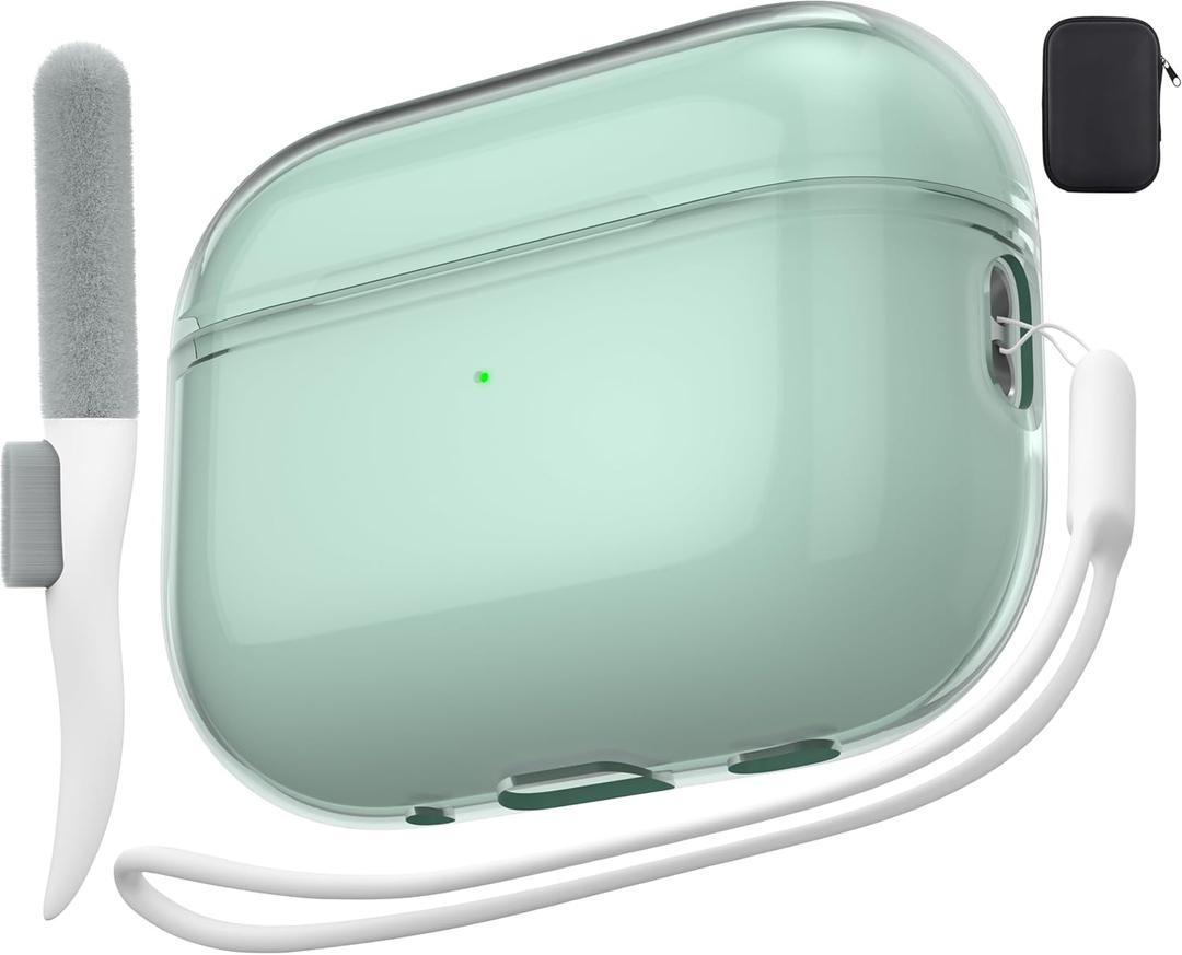 Valkit Compatible AirPods Pro Case Clear with Cleaner Kit, Soft TPU AirPods Pro Case Protective Cover Shockproof