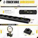 4ft Aluminum L-Track Rail, 4Pcs L Track Tie Down System for Truck
